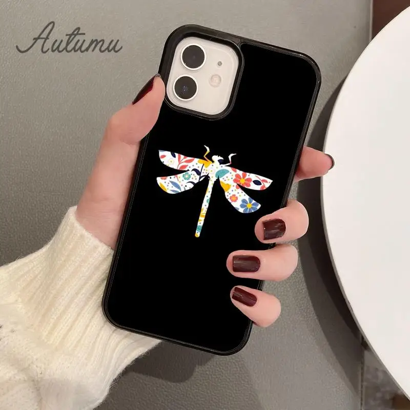 Dragonfly Insect Phone Case for iPhone 15 16 SE2020 11 12 13 14 Pro Max mini 6 7 8 Plus Cover coque Fundas Shell