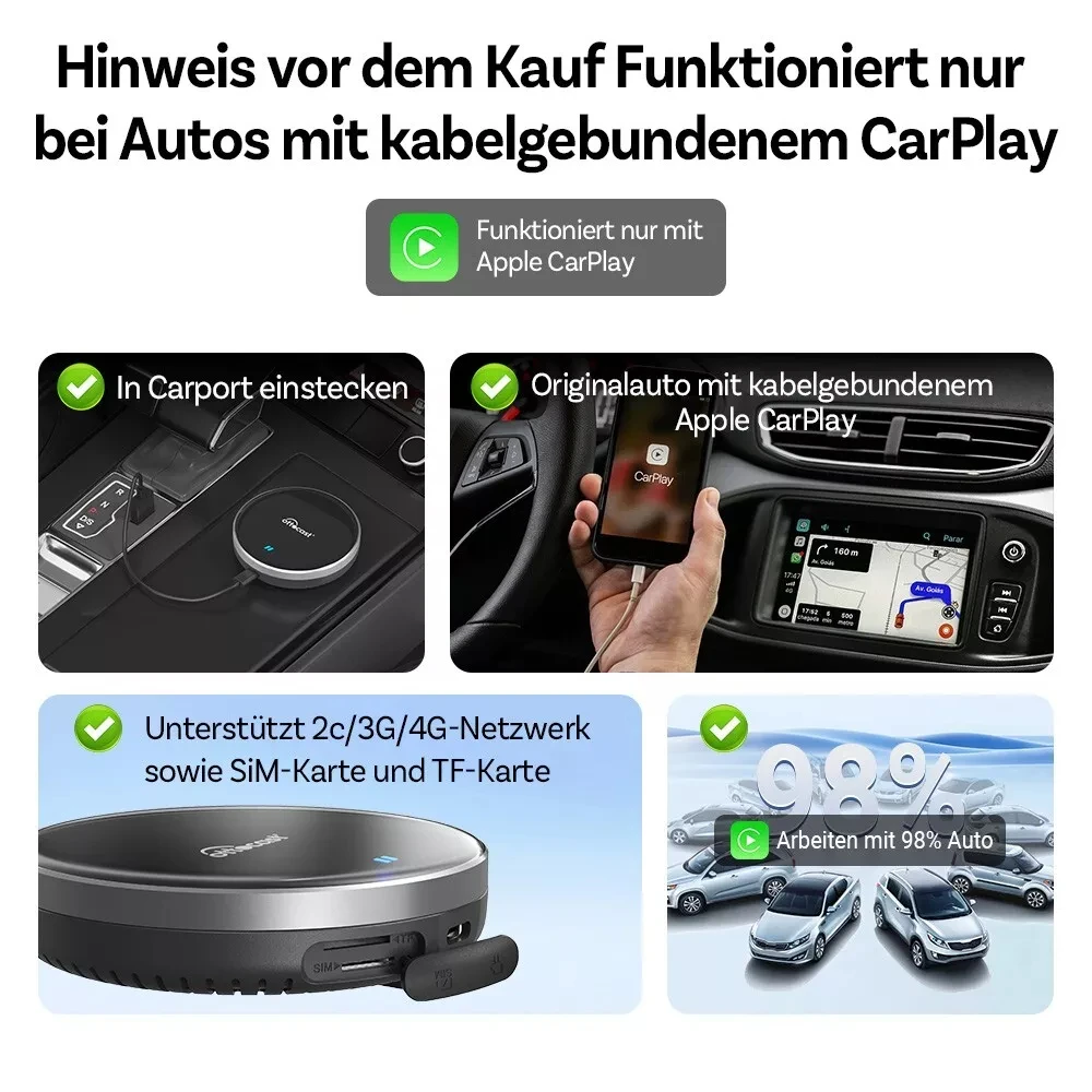 OTTOCAST P3 Lite OttoAiBox Android Ai Box Wireless CarPlay Android Auto Car Accessories Smart TV Box for Play Store 2024 New