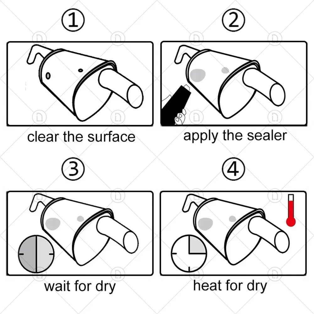 High Temperature Sealant Car Exhaust Pipe Tail Pipe Muffler Auto Repair Tool Paste Glue Car Metal Paste 75g