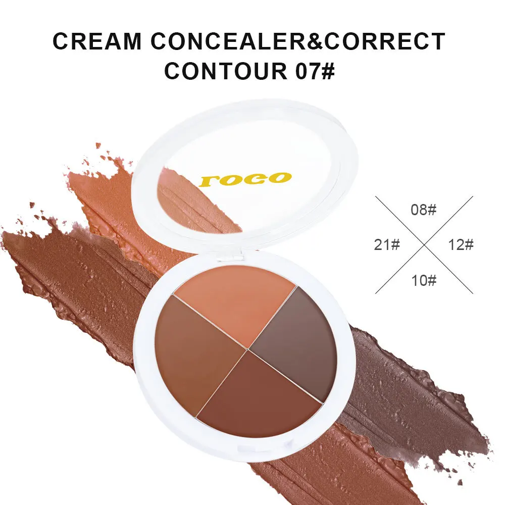 4-in-1 naakte make-up gezichtscontour concealer crème volledige dekking waterdichte foundation blijvende fleuren cosmetica