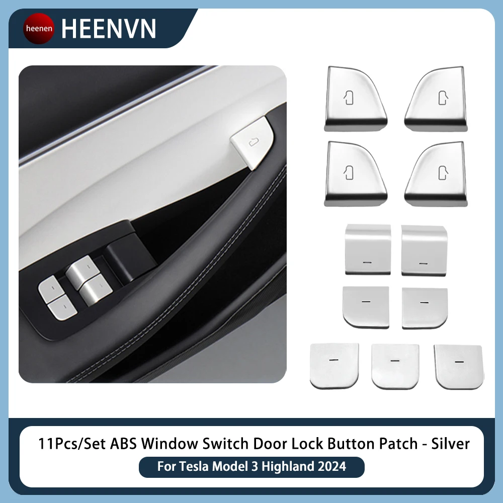 Window Switch Sticker For Tesla Model 3 Highland 2024 Door Handle Open Lift Button Cover Trim Panel ABS Car Interior Accessories