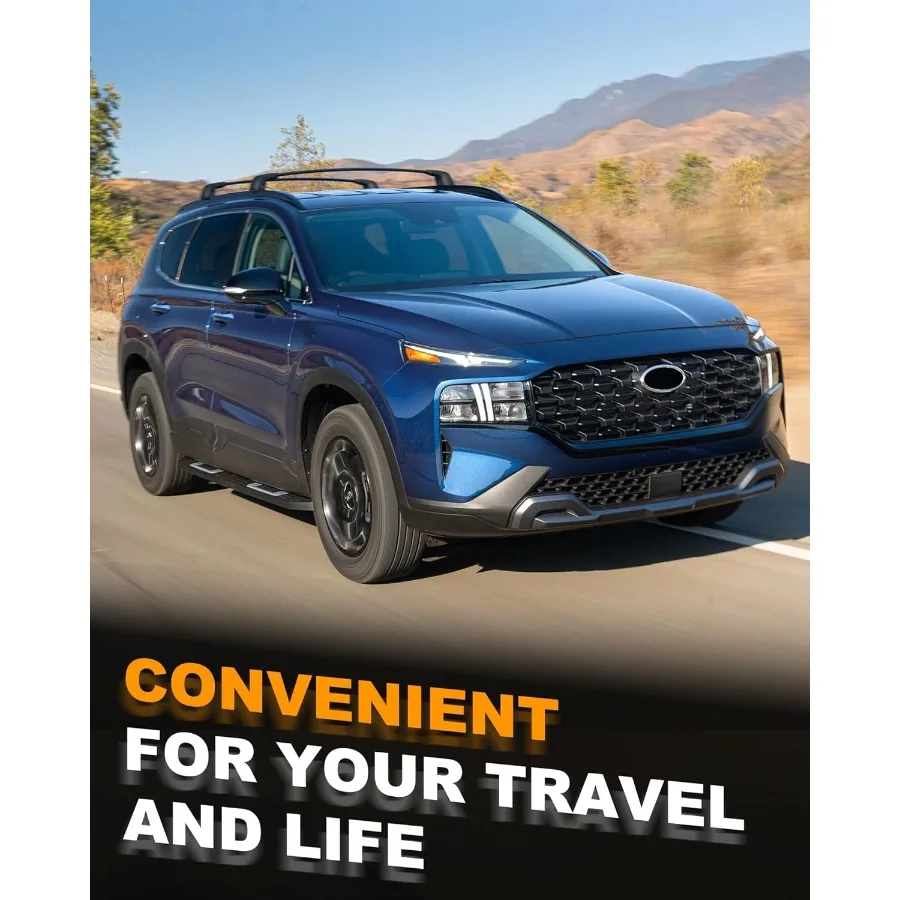 ترقية العارضة صالح ل سانتا في 20192023 مكافحة سرقة حامل سقفي السكك الحديدية عبر القضبان للأمتعة كاياك دراجة تزلج على الجليد Skiboard #6