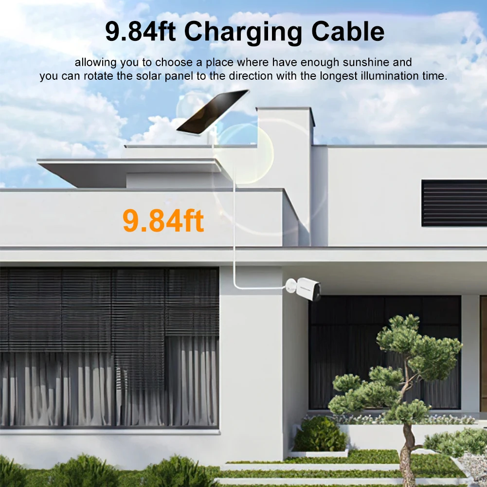 Panel solar de 5W para cámara de seguridad exterior inalámbrica Compatible con cámara con batería recargable Energía solar continua