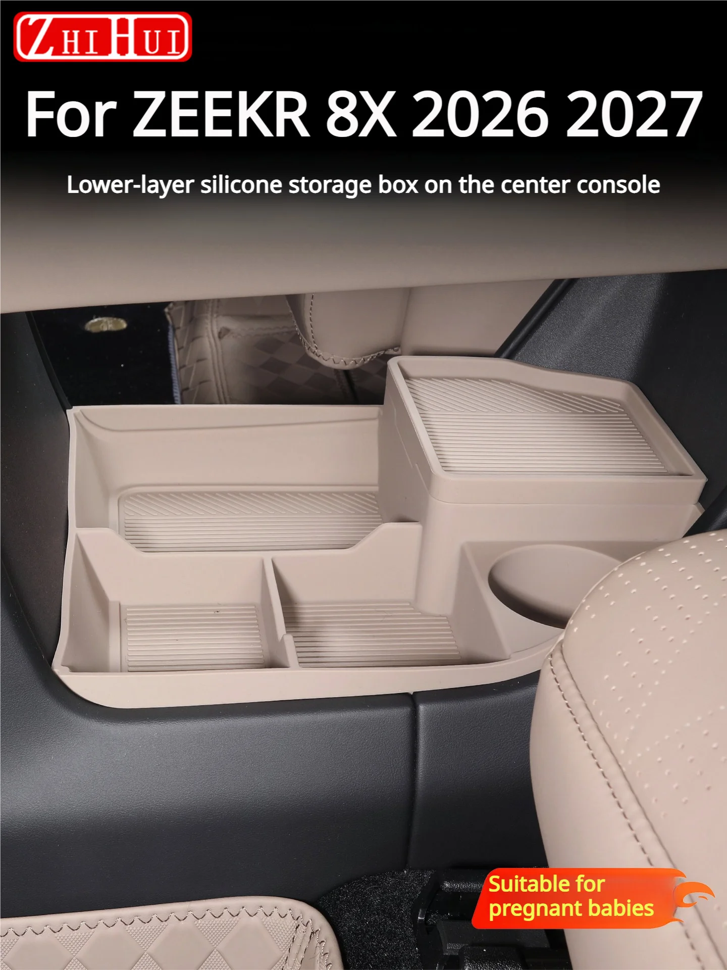 Para Zeekr 8X: Caixa de Armazenamento Central Aprimorada com Porta-Lenços para Decoração Interna Automotiva