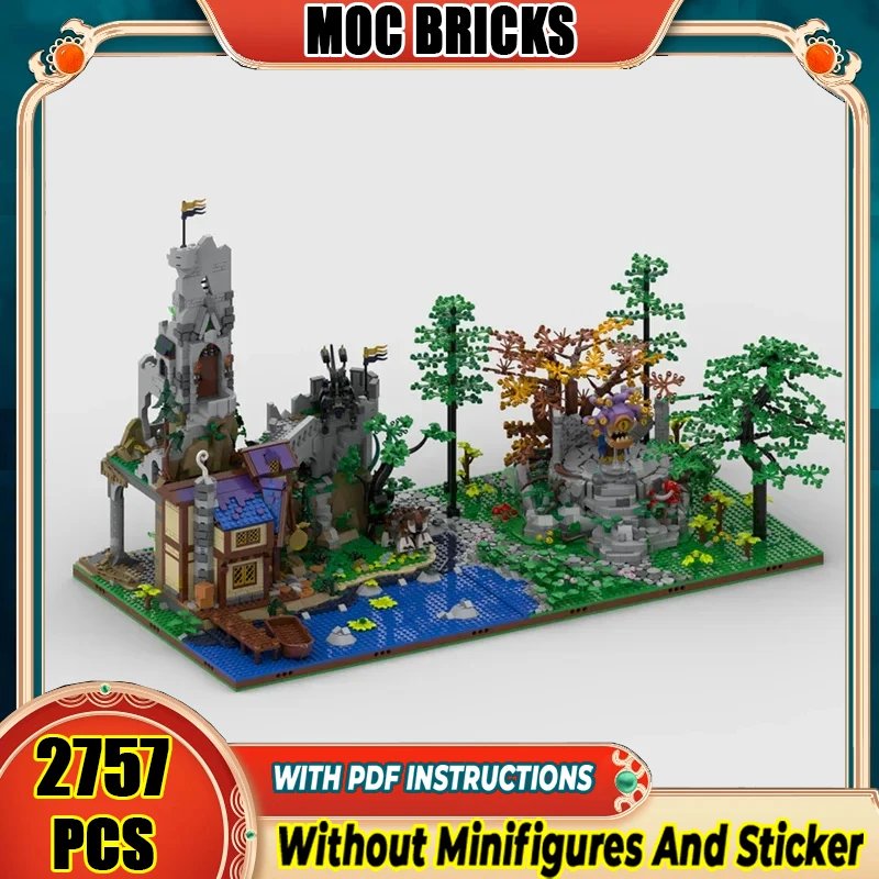 

Популярная игровая модель Moc, строительные кирпичи, средневековый лесной замок, технология, модульные блоки, подарки, рождественские игрушки, наборы «сделай сам», сборка