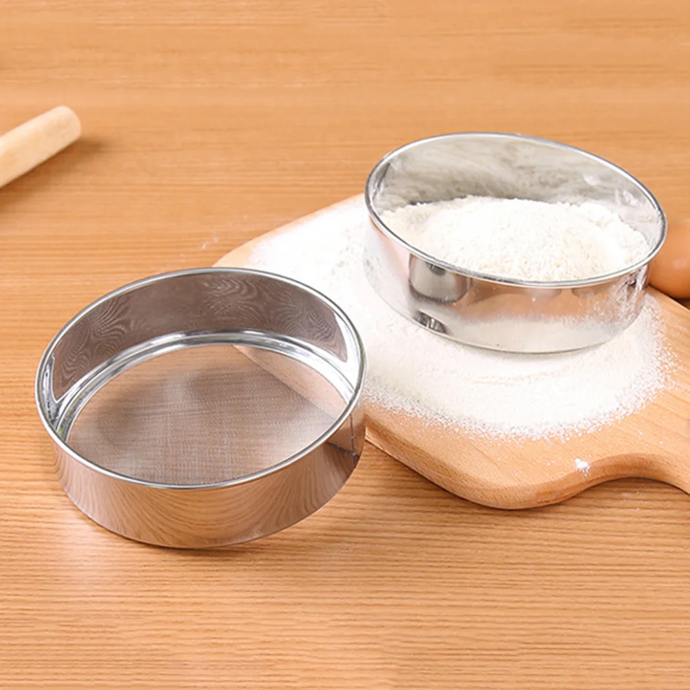 

Fine Mesh Strainer Stainless Steel Flour Sieve Baking Supplies for Home Bakers Silver