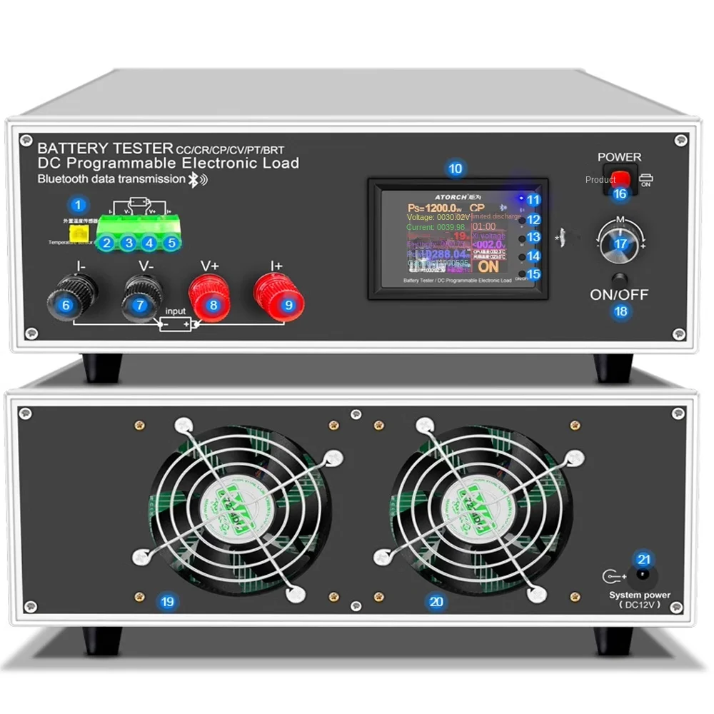 150W 25A/300W 30A 200V programmable DC electronic load meter usb tester voltmeter battery capacity internal resistance detection