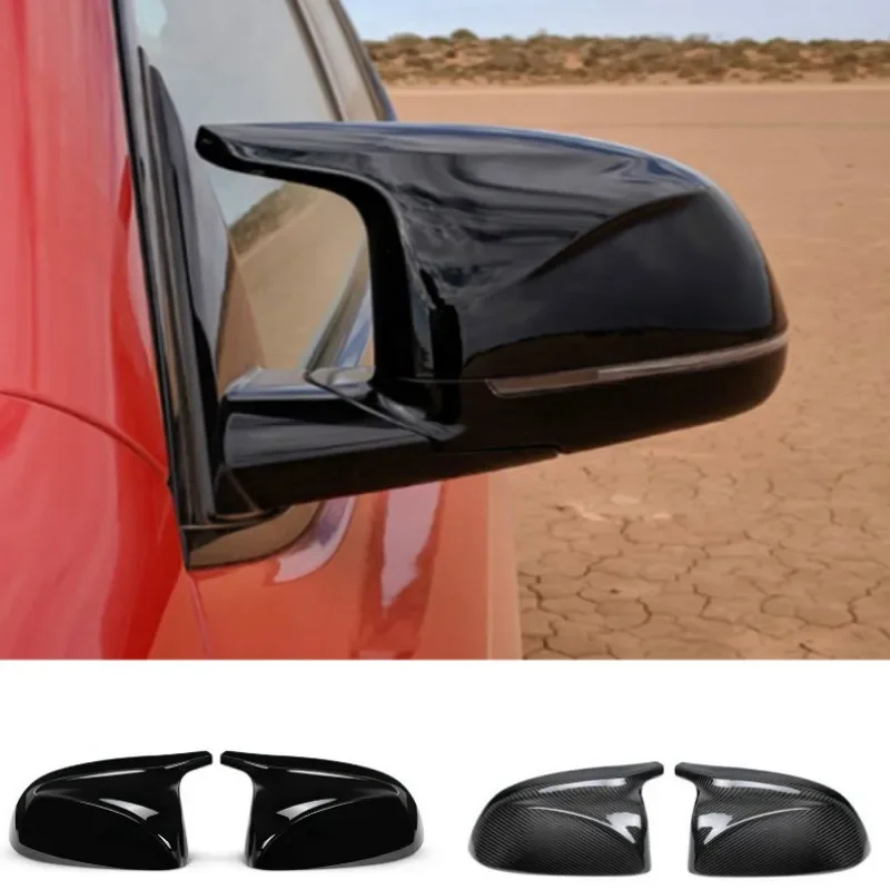 Carbon Fiber Car Rearview Mirror Caps for BMW X3 X4 X5 G01 G08 G02 G05 2019 2020 Non X3M X4M Side Mirror Covers Caps Gloss Black