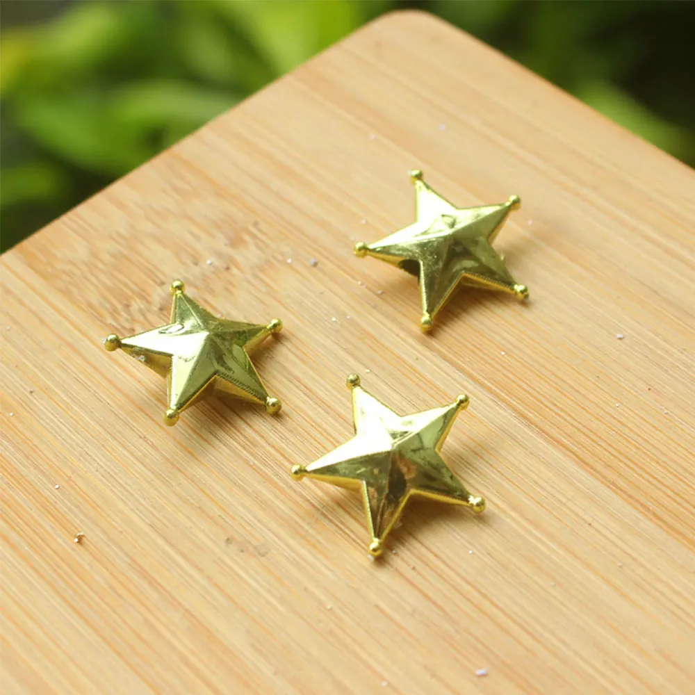 10PCS 2Sizes DIY Gold Star Topper Star Christmas Ornaments Xmas Tree Ornament Toppers DIY Craft Christmas Party Decorations