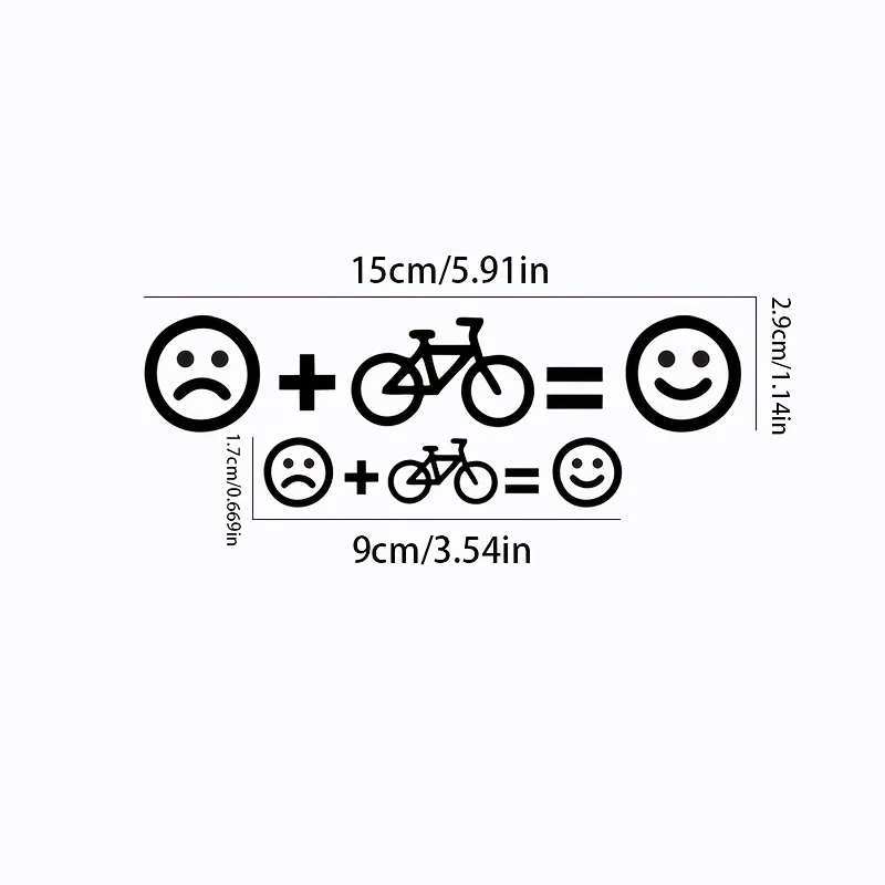 2-Piece Set (1 Large + 1 Small) “Happy Riding” Stickers, Custom DIY Stickers for Mountain Bike Frames and Front Forks,