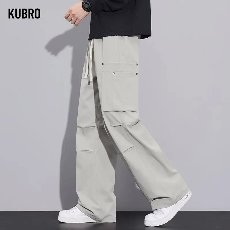 

Мужские брюки-карго с боковыми карманами, рабочая одежда, свободные широкие брюки, толстые повседневные корейские брюки-пилот на открытом воздухе, мужские брюки больших размеров