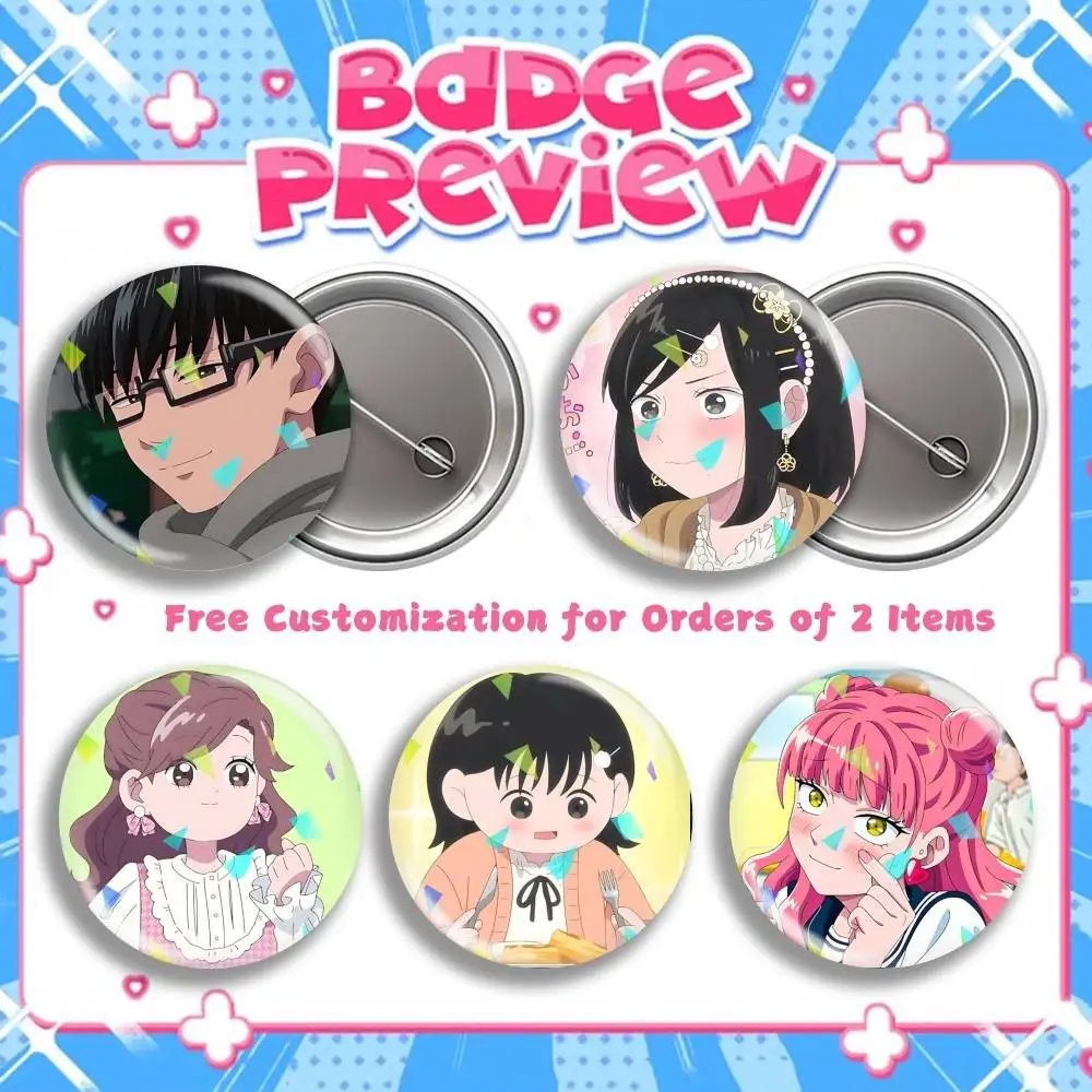 Seihantai S2 Anime Suzuki -Tani Round Brooch Pins, Personalized Badges With Broken Glass Design Fashion Accessory