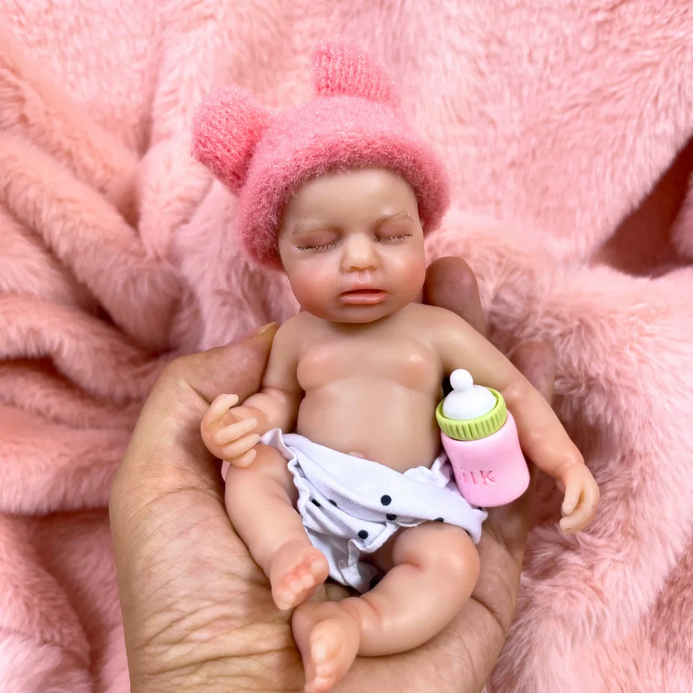 미니 6인치 15CM 리본 베이비 돌 풀 실리콘 루루 소녀 세척 가능 바디 리얼리틱 소프트 실리콘 생일 크리스마스 선물
