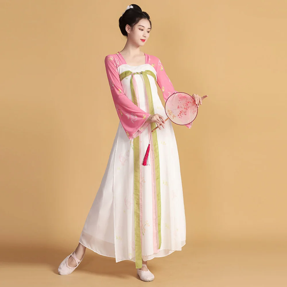 Classical Dance Dress Women Elegant Long Body Charm Gauze Clothes Fairy Chinese Dance Performance White Dance Tang Dynasty Hanfu