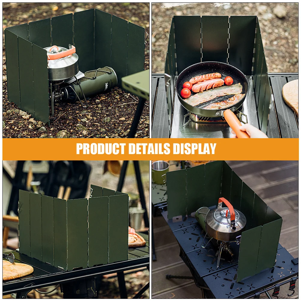 

Portable Card Stove Windshield Foldable Anti-Wind Tool for Camping Cooking Outdoor Burner Windscreen for Camping
