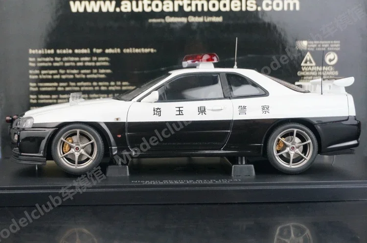 Autoart 1:18 GTR R34 Saitama Prefecture Polizeiauto Simulation Limited Edition All Open Alloy Metal Statisches Automodell Spielzeug Geschenk