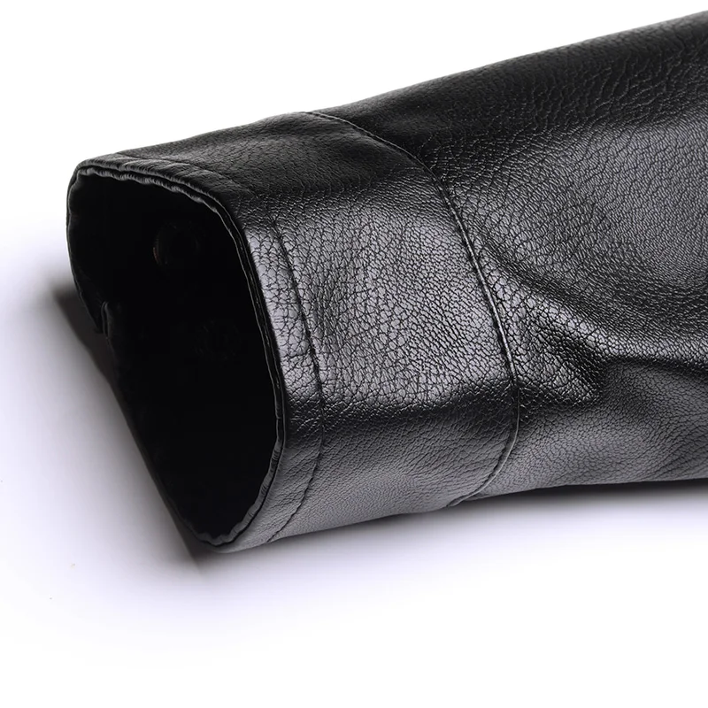 

Новая утолщенная куртка из искусственной кожи для мужчин, повседневная, с квадратным воротником, модная, универсальная, осенне-зимняя кожаная куртка, бренд HE