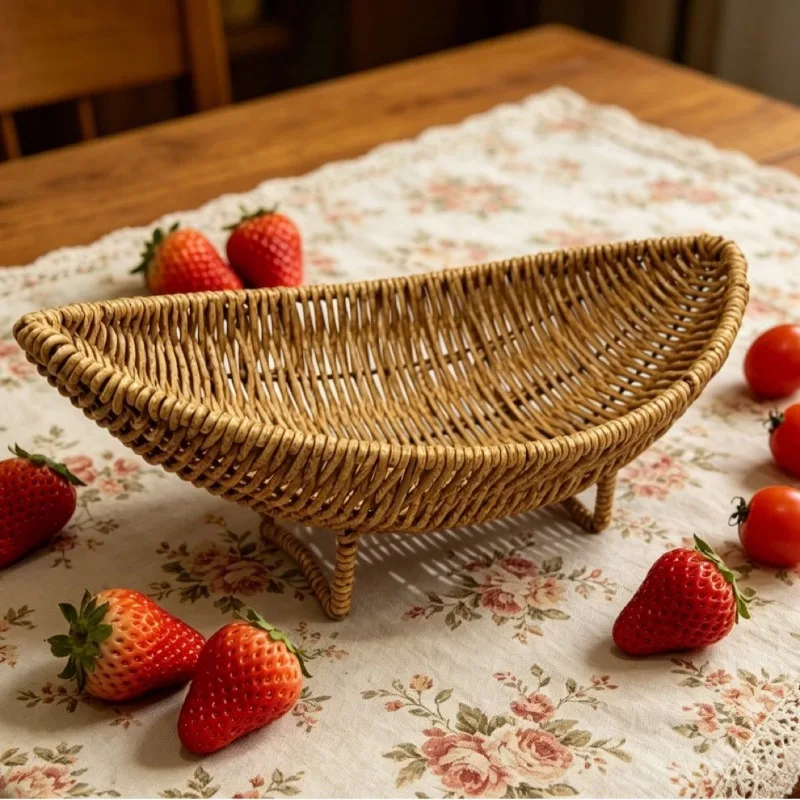 Crescent Fruit Tray Creative Snack Serving Plate Hotel BB Decorative Tableware Multi Purpose Food Storage Organizer Platter - view 4