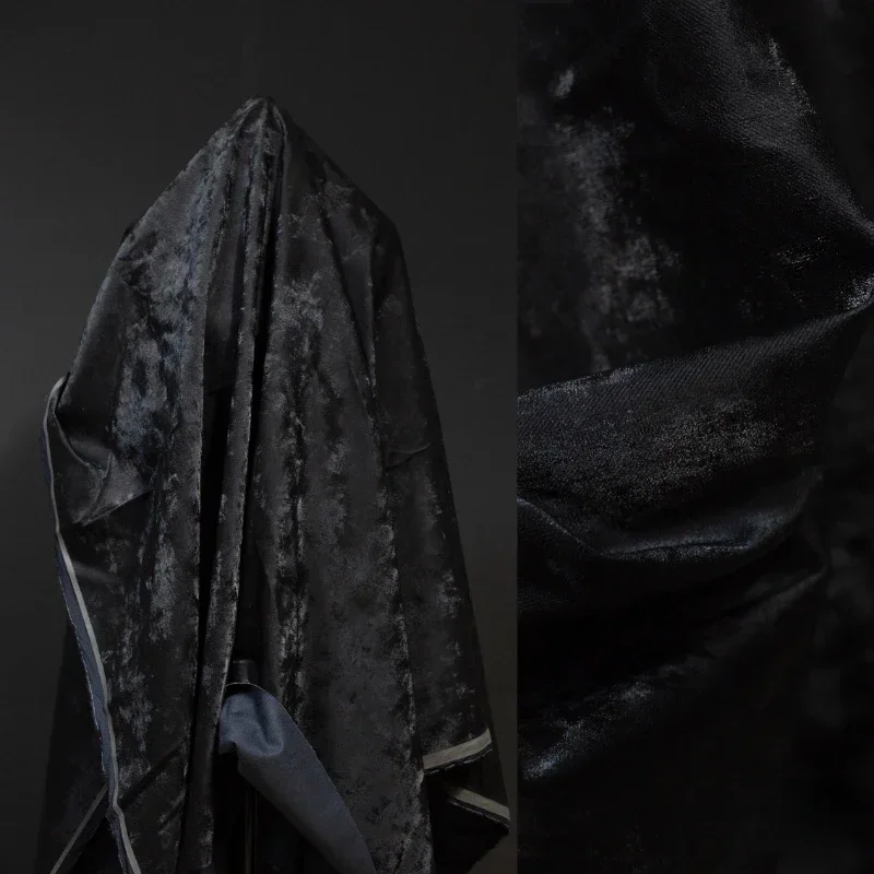 

Черная замша, бархатная кожаная ткань, хлопковый материал для шитья своими руками, пальто, куртка, ткань, оптовая продажа на метр