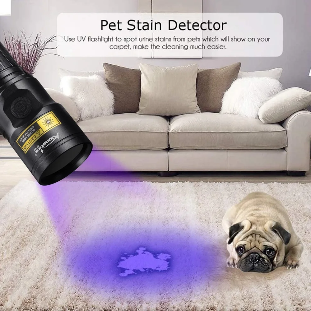 20W 365NM UV Flashlight Ultraviolet Blacklight Nail polish Curing Pet Urine Detector Ore Money Scorpions Marker Detection SV104