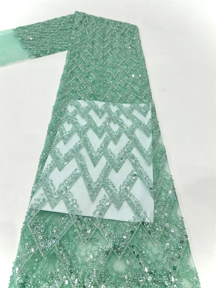 White  Embroidery Fabric Evening Dresses Embroidered Dubai New 2024 Teal Green Lace Nigerian Tulle Lace For Wedding Cloth