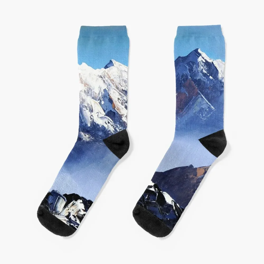 

Panoramic View Of Ama Dablam Peak Everest Mountain Socks winter moving stockings halloween hockey Men Socks Luxury Brand Women's