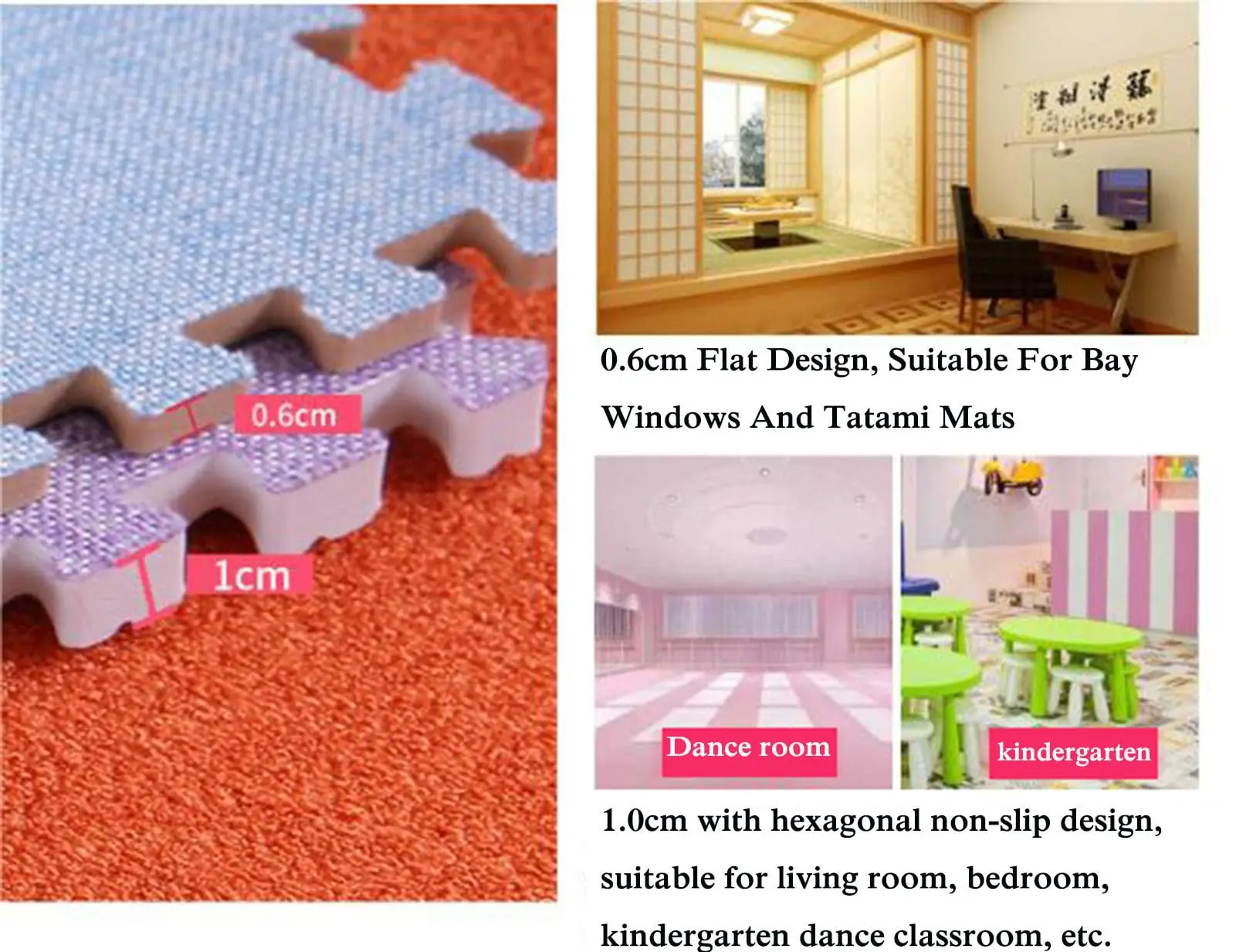 4/8/16/20pcs Thickened Inter Locking Linen Non-Slip Splicing Rugs Carpets for Living Room Bedroom Non-Slip Floor Mat for Kids