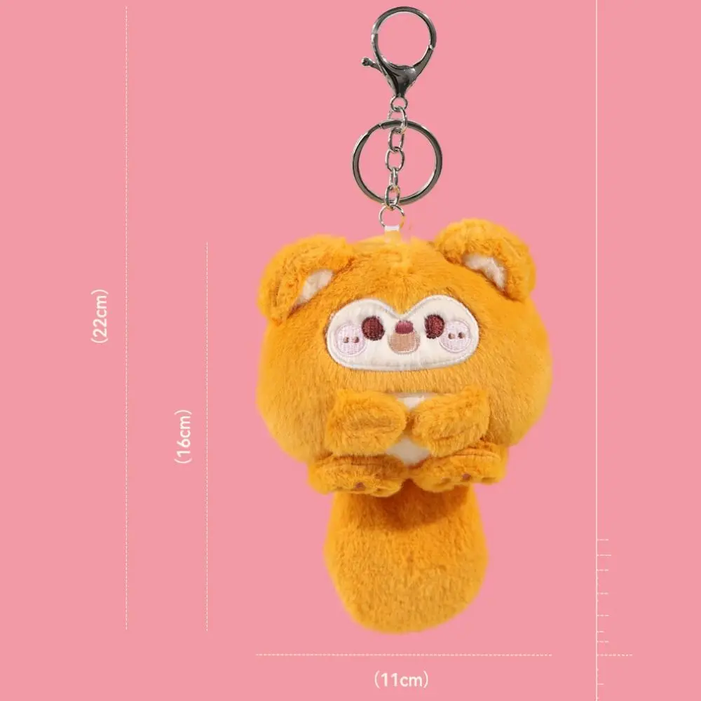 PP Cotton Plush Cat Keychain Squeaking Monkey Squeak Cat Plush Keyring Cartoon Korean Style Plush Panda Doll Pendant Lady Girls