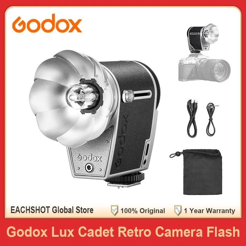 Godox Lux Cadet Retro Camera Flash CCT 6200K±300K GN10 28mm Focal Length Hot Shoe Flashes for Canon Nikon Sony Fujifilm Olympus