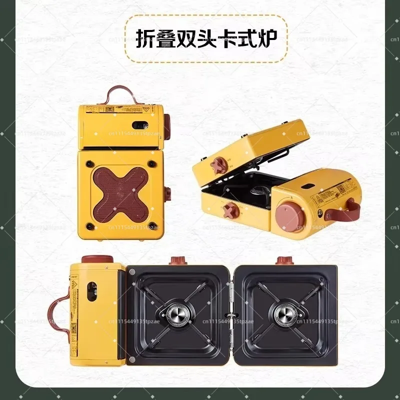 Outdoor Portable Foldable Dual Burner Gas Stove, High End Camping Cooking Equipment