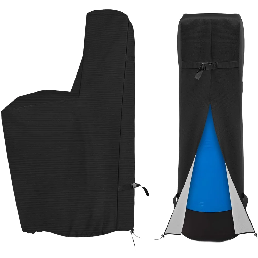 Black Oxford Cloth Waterproof Dustproof UV Protection Cover With Adjustable Drawstring For Water Softener System 64x40x16 Inch