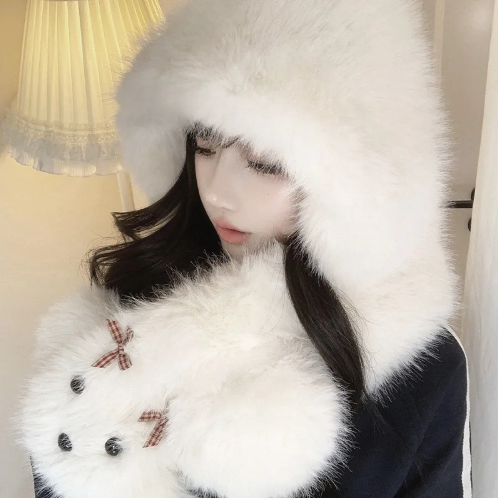 جديد رقيق الفراء قبعة وشاح مجموعة دافئة يندبروف قبعة دافئة لطيف الكلب Coldproof سدادات حماية الأذن قبعة الخريف والشتاء