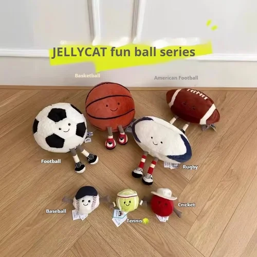 Jellycat 귀여운 재미있는 스포츠 테니스 인형 책가방 펜던트, 홈 침실 인형 장식 베개 장난감, 크리스마스 선물 장난감 