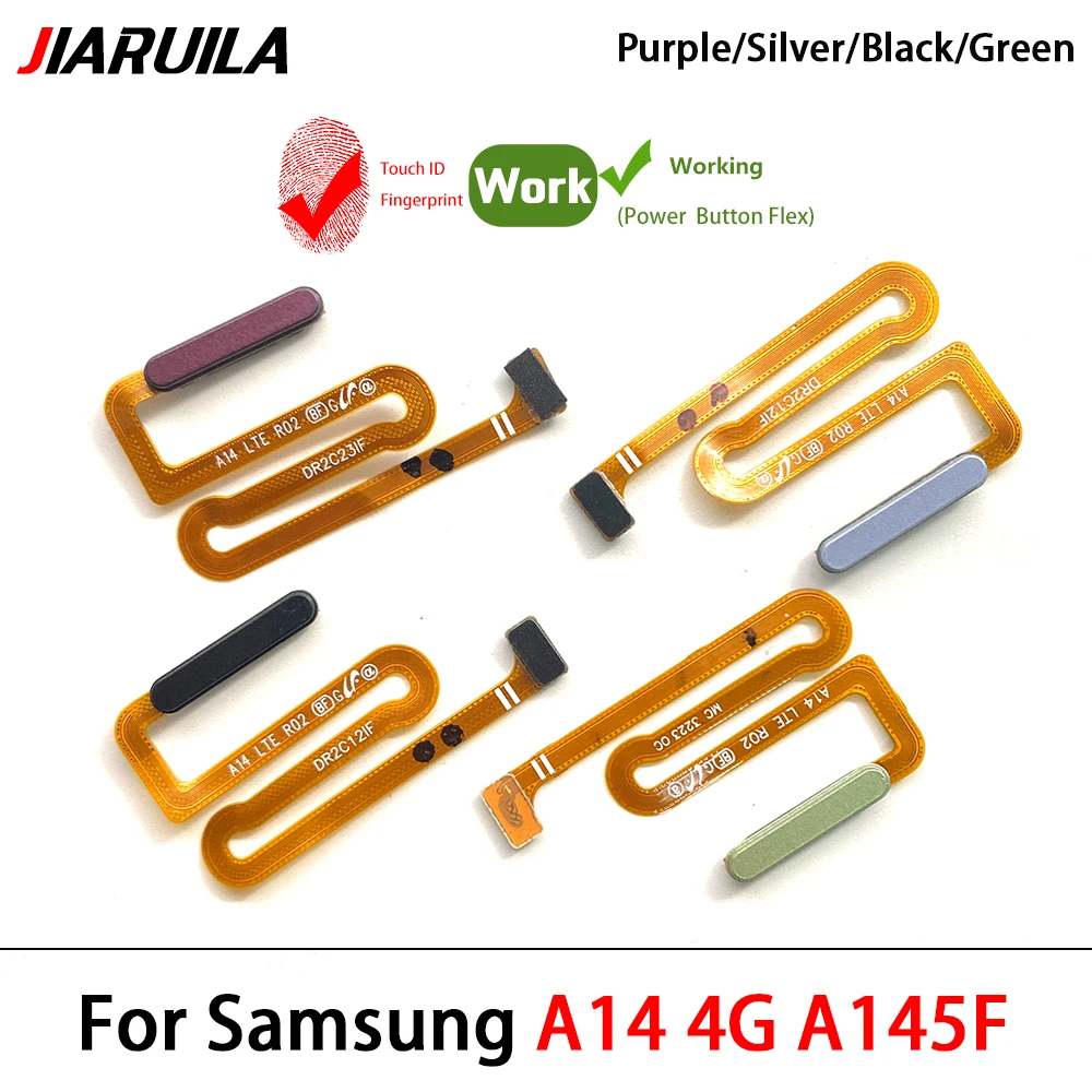 New For Samsung A14 4G A145F A145P / A14 5G A146B A146P Home Button Fingerprint Touch ID Sensor Flex Cable