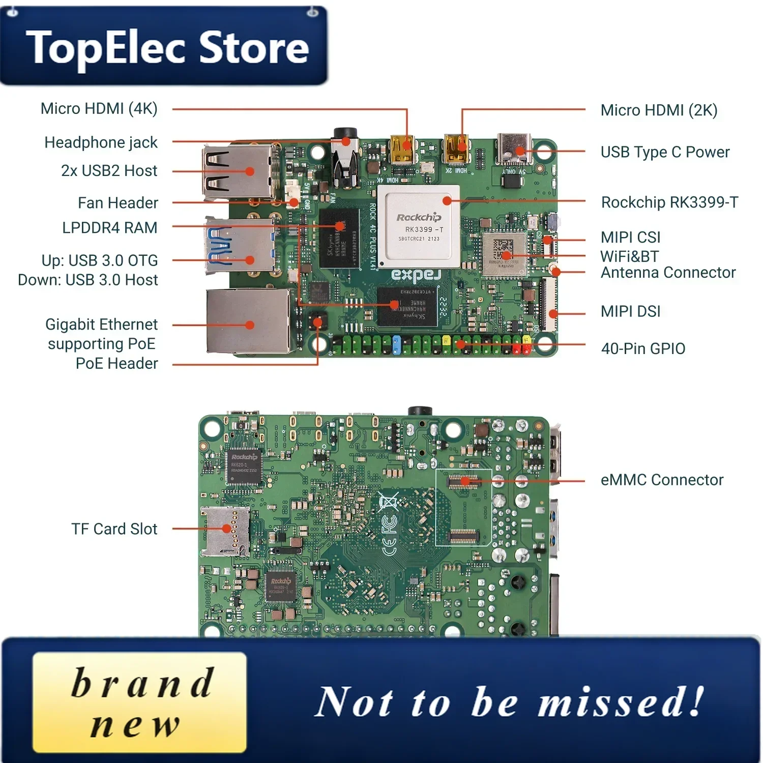TopElec New 4D Radxa RK3576 8-core Designed for industrial Al and Edge,6TOPS,NPU RKNN LLM support