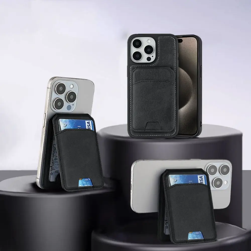 

Кошелек для Magsafe, держатель для карт, аксессуары, защитный чехол-кошелек, противоугонный кожаный чехол для iPhone 15, 14, 13, Pro Max