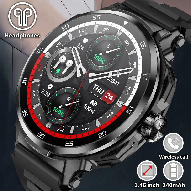 

New Headset Smart Watch 2in1 Wireless Bluetooth Earphone NFC Blood Pressure Heart Rate Monitoring Sport Smartwatch for Men Women