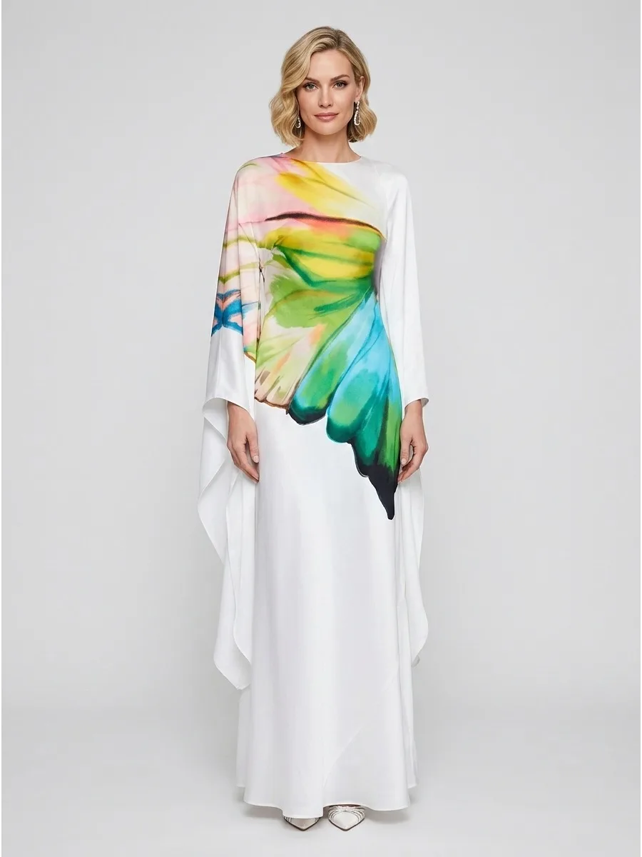 party wear dress with wing sleeves