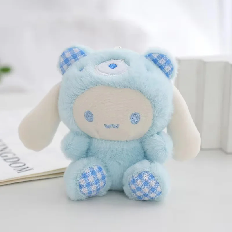 LLavero de peluche Kawaii Sanrio, muñeca Hello Kitty My Melody Kuromi Cinnamoroll, colgante de peluche de animales de dibujos animados, decoración para mochila