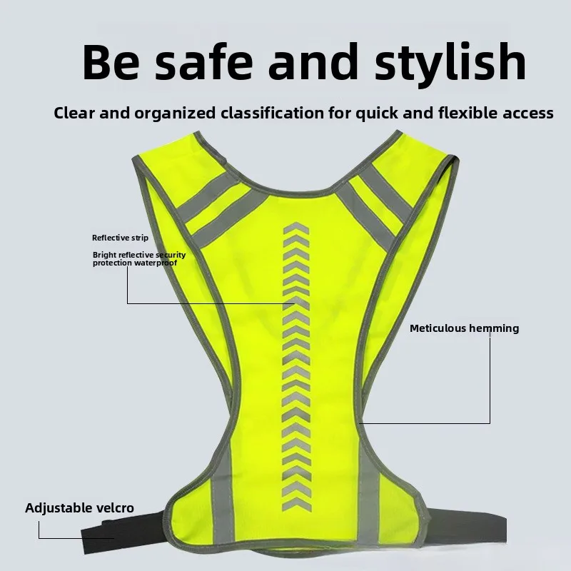 

High Visibility Safety Highlight Reflective Night Motorcycle Cycling Vest Traffic Coat Night Running Working Reflective-Cloth