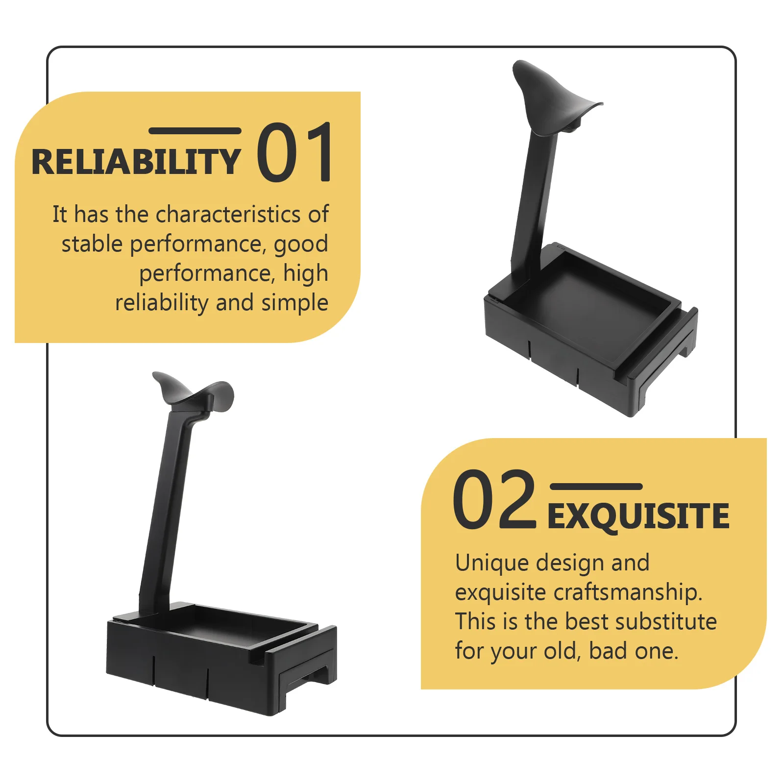 Headset Holder Headphone Rack Desktop ganizer Black Abs Smooth Shape Wide Application Storage Box Included Stable Performance