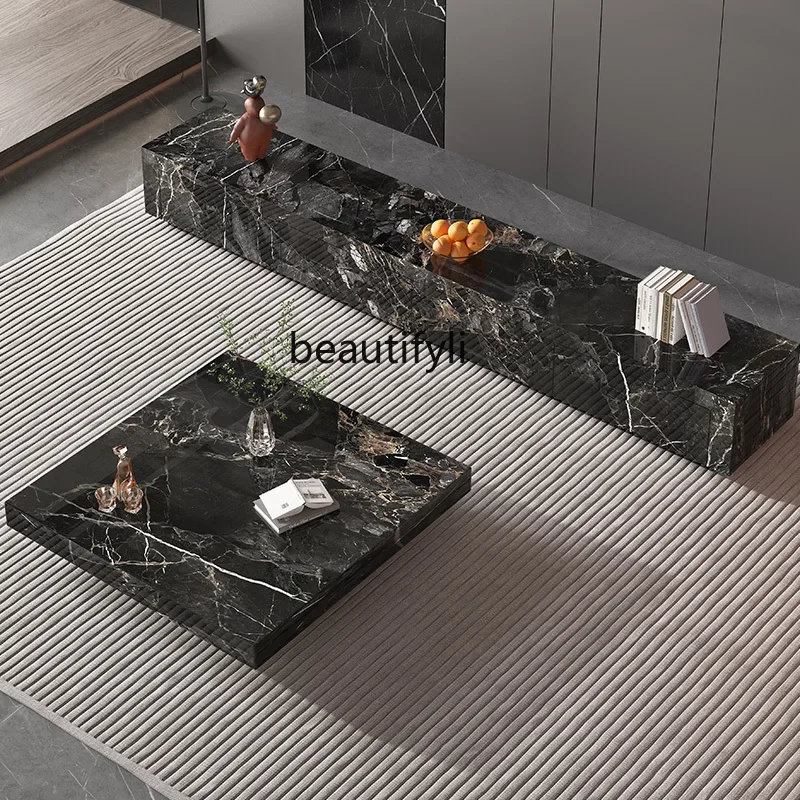 

New Italian coffee table TV cabinet combination floor-to-ceiling small apartment living room home advanced