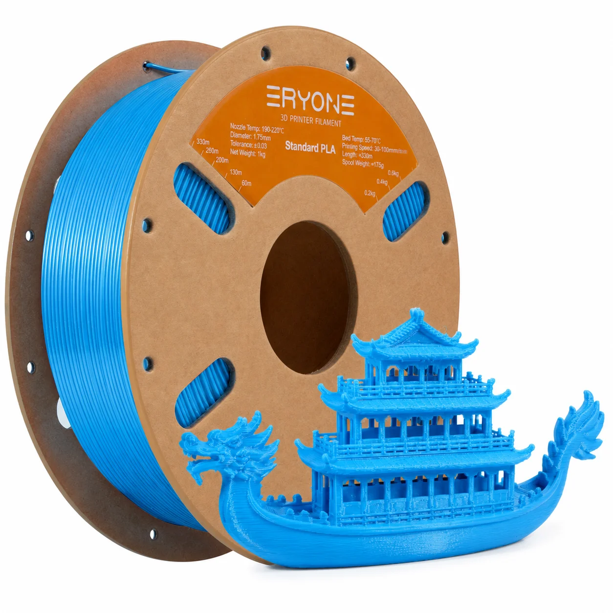 ERYONE 1KG Standard PLA Filament – Bestseller 1,75mm 3D-Druck, kein Verknoten, einfacher Druck, passend für die meisten FDM 3D-Drucker