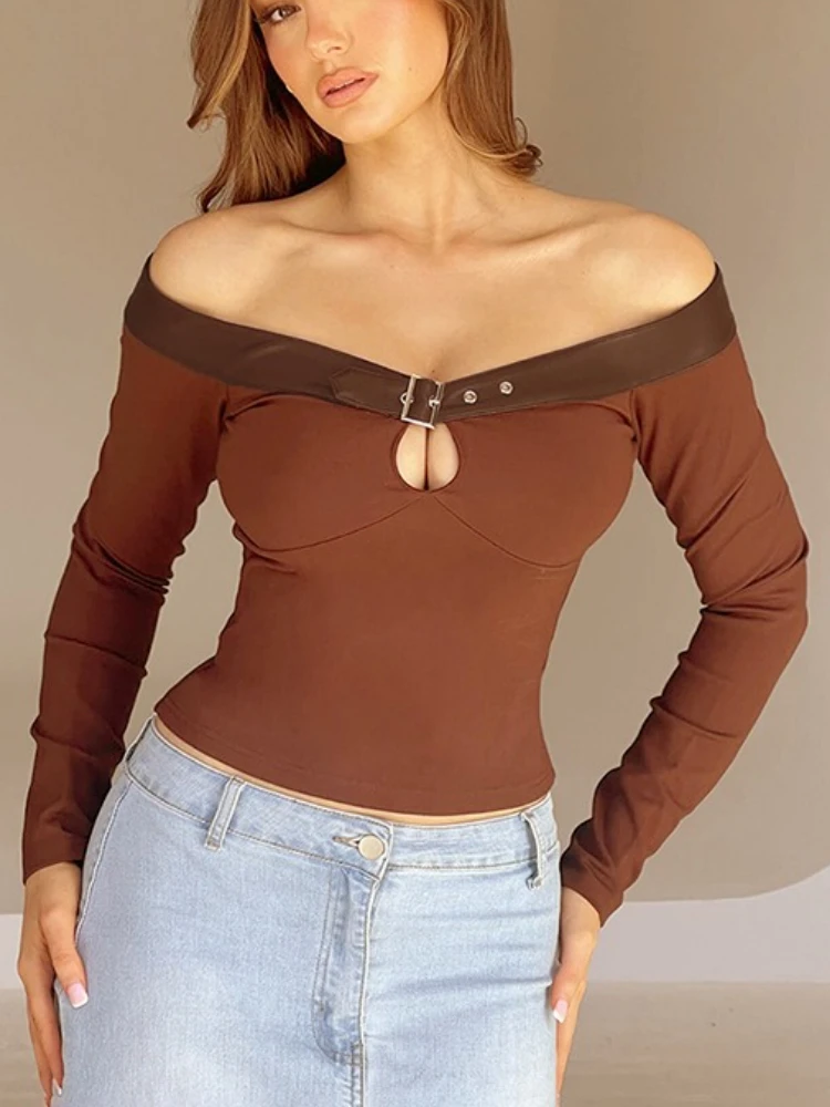 

Сексуальные вязаные пуловеры с открытыми плечами и вырезом на шее, свитер, женские весенне-осенние утягивающие толстовки с длинными рукавами, повседневные топы