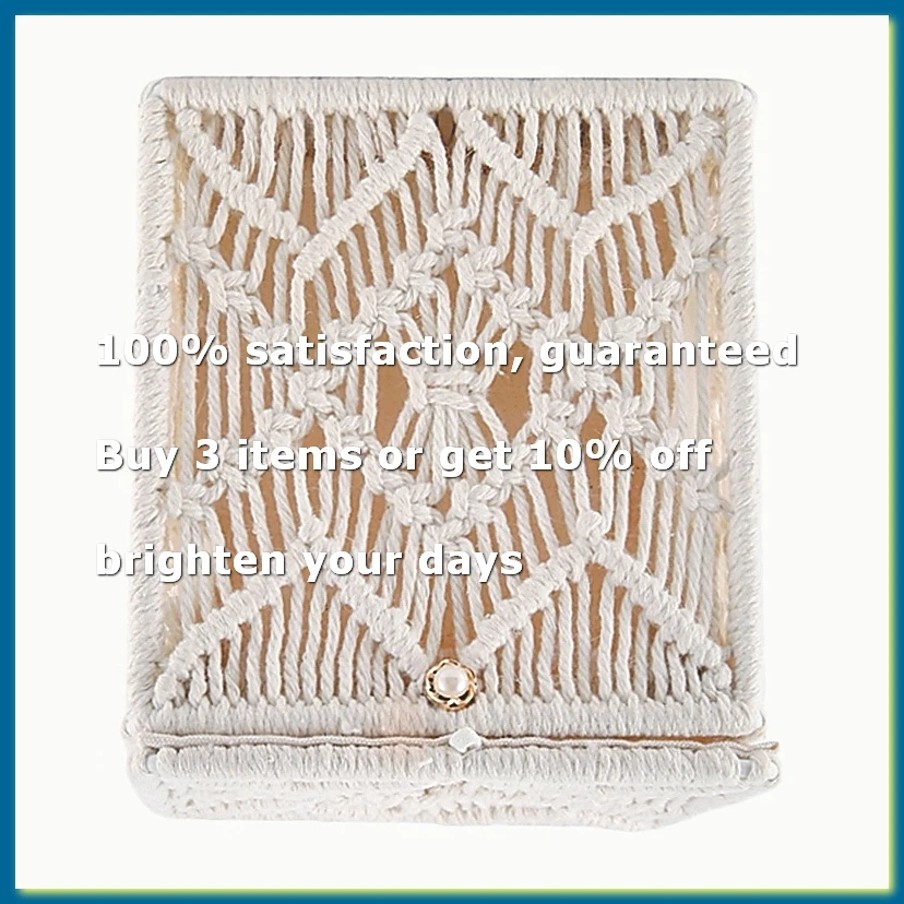 ●Tissue Box Cover Boho Decor Square Paper Tissue Holder with Bead Buckle Macrame Napkin Tissues Organizer Home Decor