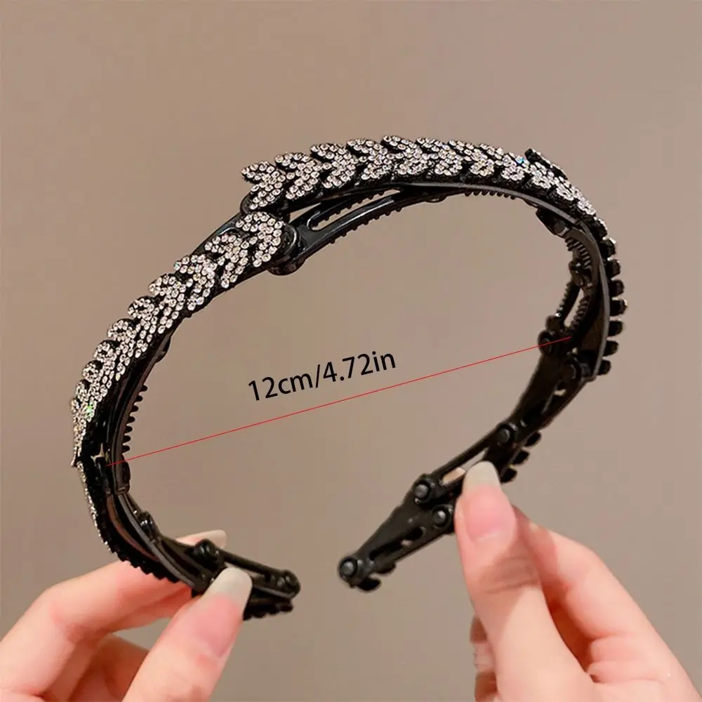 Sweet Foldable Rhinestone Headband Flower Thin Pearl Hair Band Hair Clip Women Hair Hoop Travel