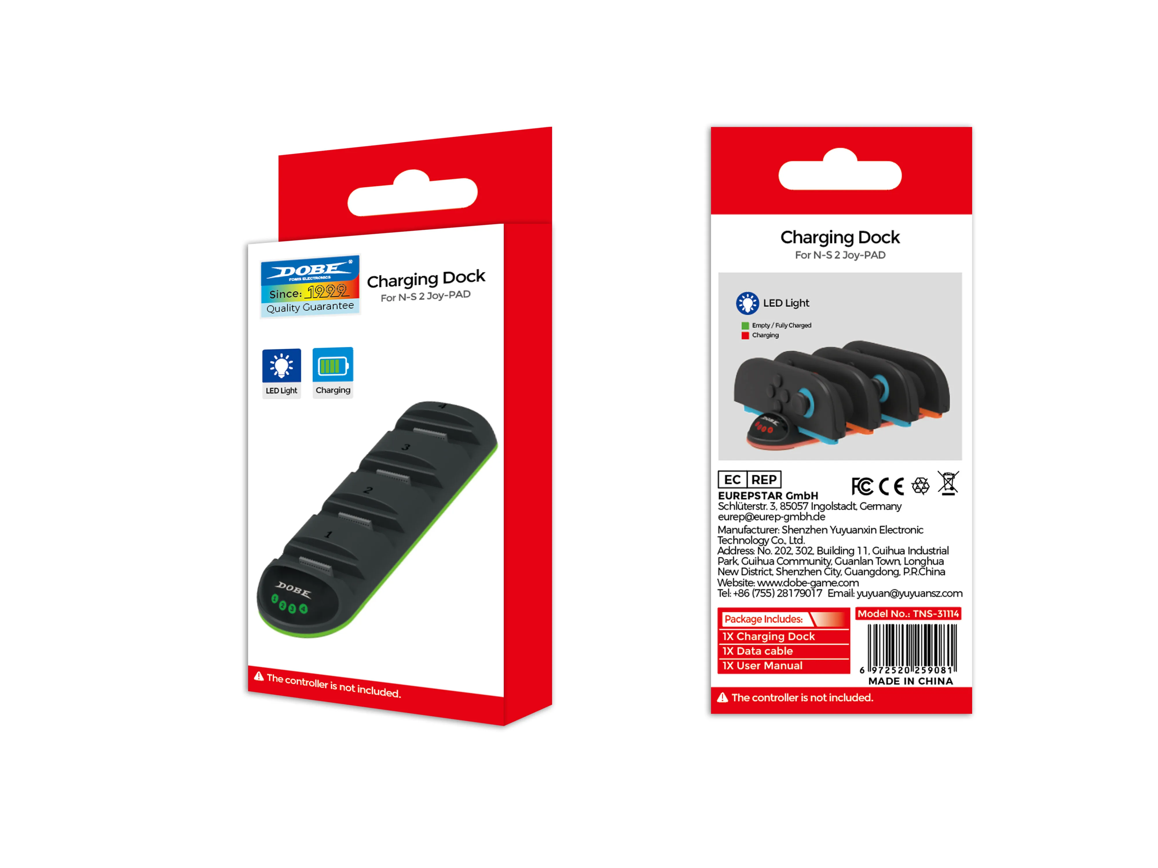 TNS-31114 Für Switch2 Joy Controller Ladestation mit LED-Anzeige Licht für Switch 2 Linker und rechter Griff in 1 Ladestation