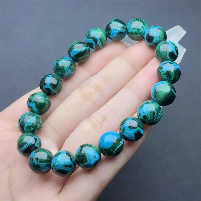 9MM Natural Chrysocolla Bracelet Handmade Crystal Quartz Jewelry Stretch Bangle Children Birthday Gift 1PCS