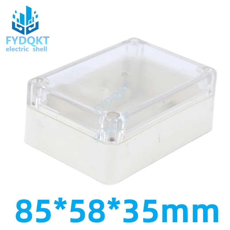 1pcs 85x58x35mm Plastic case Security power supply case Transparent cover Instrument case Outdoor wiring waterproof box