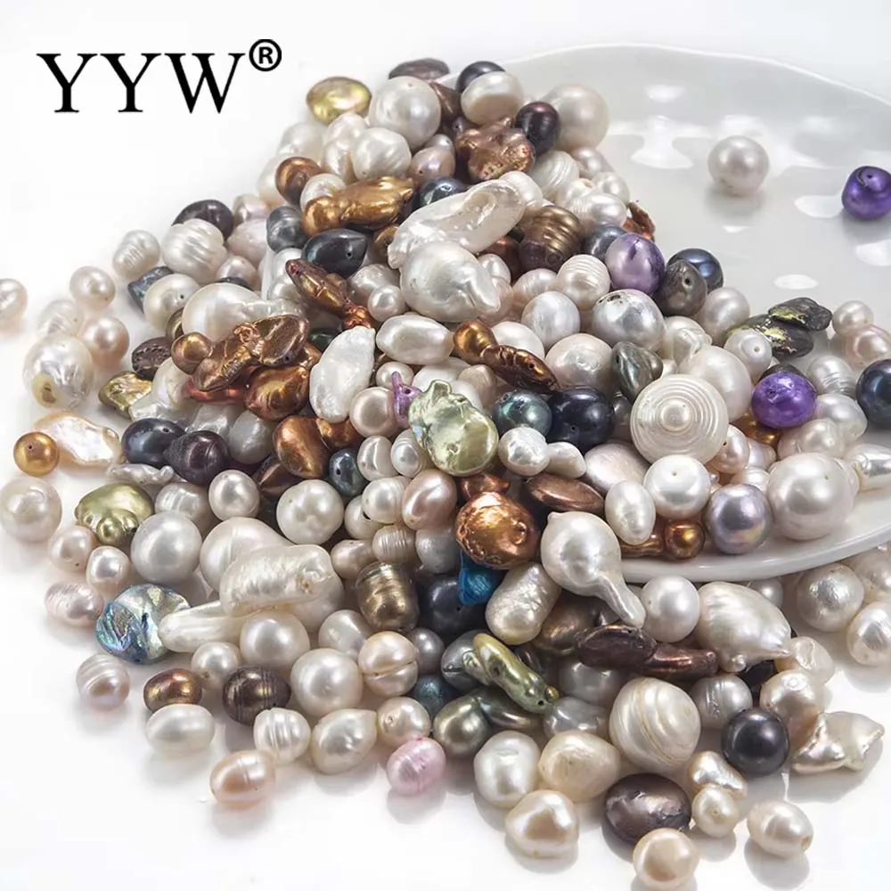 500G Natural Freshwater Pearl Baroque Pearl Beaded 5-12mm Irregular Loose Beads for Jewelry Making DIY Necklace Bracelet Ring